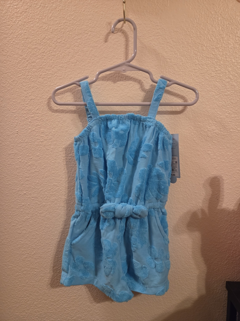 Cat & Jack Light Blue Plush Terry Romper Size 18M